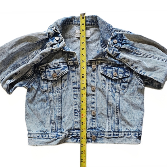 KanCan Acid Wash Blue Jean Jacket Classic Cropped Retro Style - Picture 9 of 14